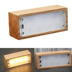 Usb Перезаряжаемый Креативный светодиодный деревянный ящик в форме ящика, настольный ночник, светодиодный ночник