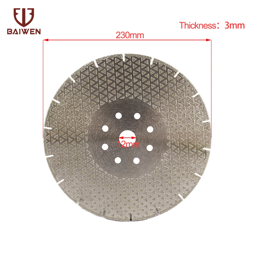 

1pcs Electroplated Diamond Cutting Discs Stone Grinding Saw Blade Cutting Wheel M12 Flange for Marble tile 230mm