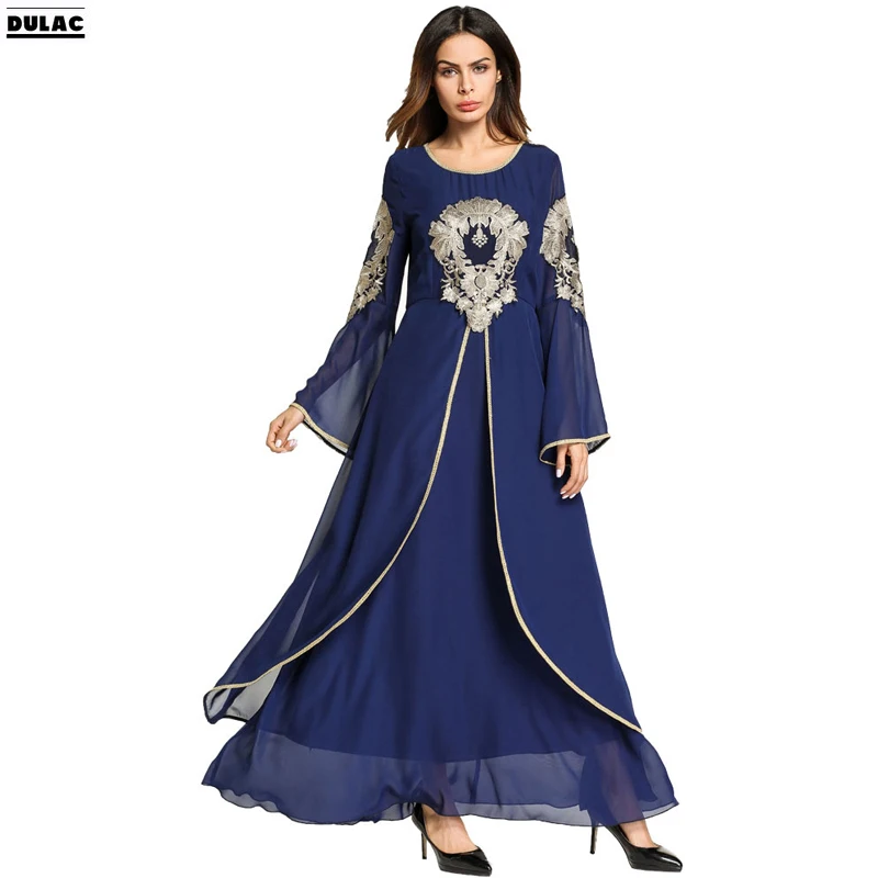 2018 Ramadan Eid Summer Dubai Gilded Robes Abaya Gala Gowns Muslims