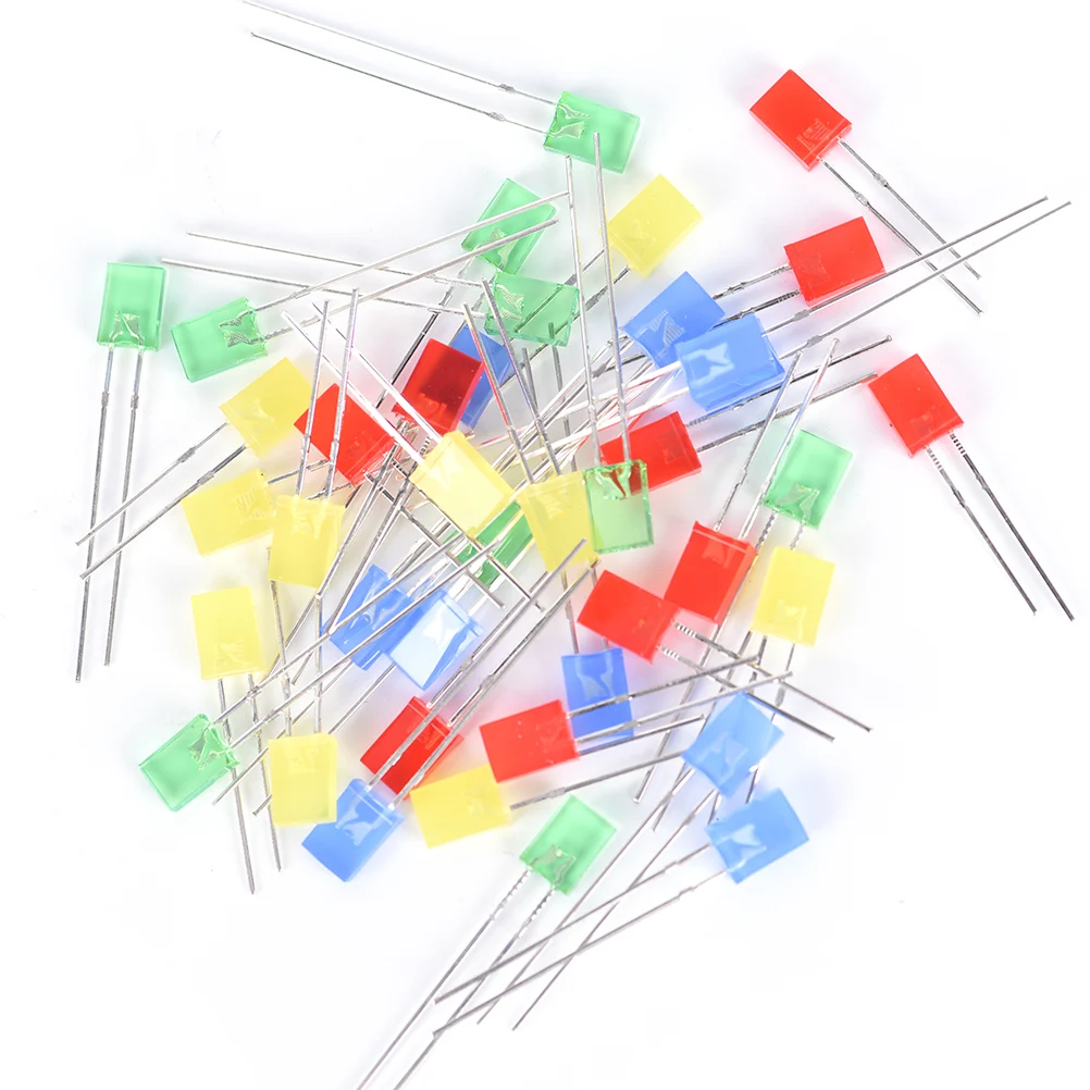 100pcs Rectangular Square LED Emitting Diodes Light LEDs Bulbs Water ClearP iv