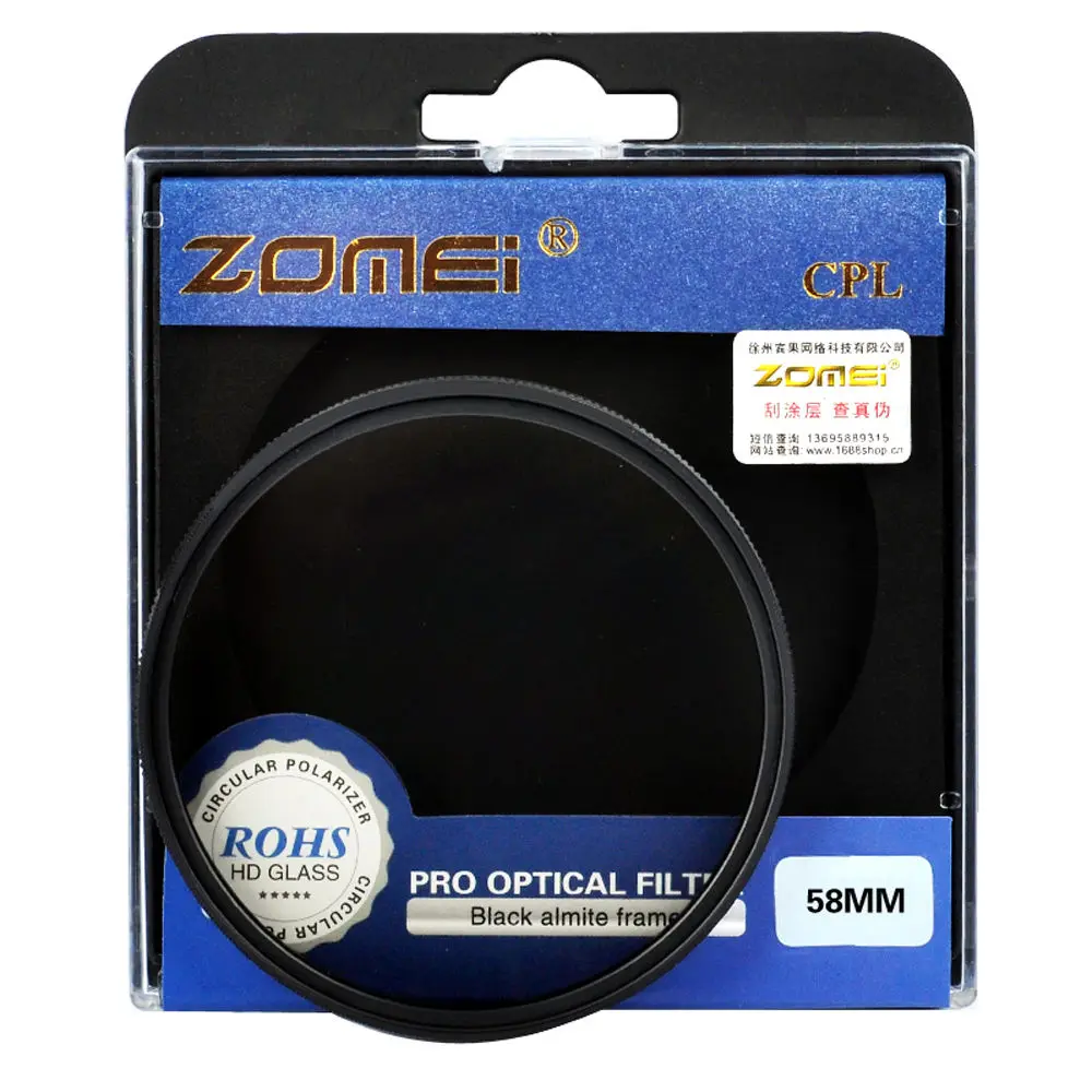 

ZOMEI 49mm/52mm/55mm/58mm/62mm/67mm/72mm/77mm/82mm CPL Circular Polarizer Polarizing Filter for Canon Nikon Sony Camera Lens