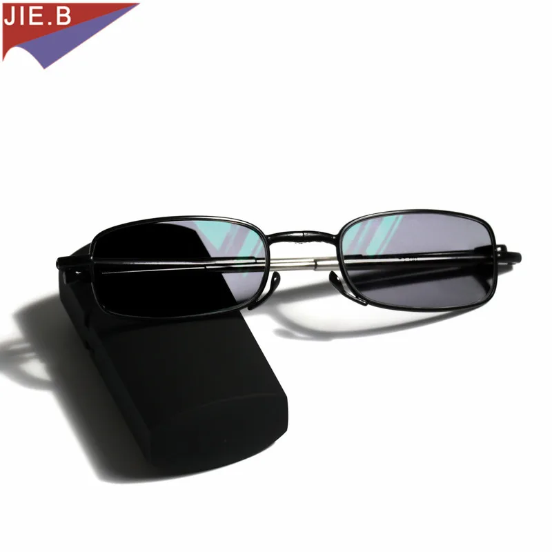 Enhanced Photochromic Folding Reading Glasses with Portable Case - Unisex Slim Design