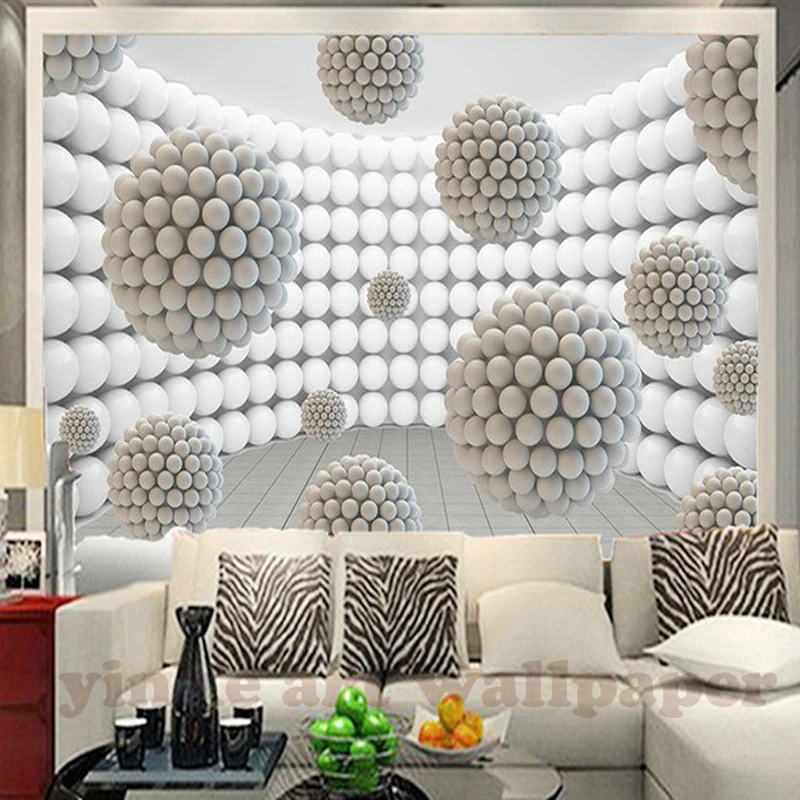 

Custom photo wallpaper 3D stereo ball backdrop building 3d art space bacdrop wall large mural 3d wall murals wallpaper painting