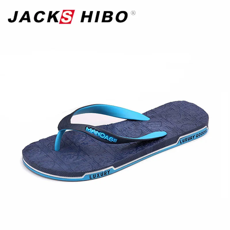 

JACKSHIBO Summer Men's Flip Flops Simple Design Light Beach Slippers casual Fashion Men Flat Flip-flops sandalias hombre 7.5-9.5