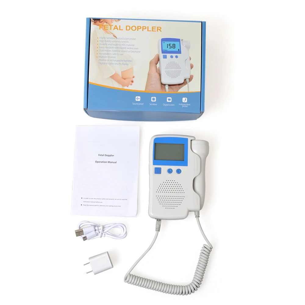 

ELERA Fetal Doppler Heartbeat Detector Portable Ultrasound Pregnant Baby Heart Rate Monitor LCD 2.5MHz Pocket Vascular Doppler