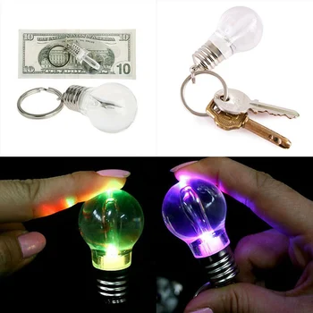 

Antistress Rainbow Light Bulb Pendant Key Chain Funny Gadgets Toys Interesting Novelty Gags Practical Jokes Color Random