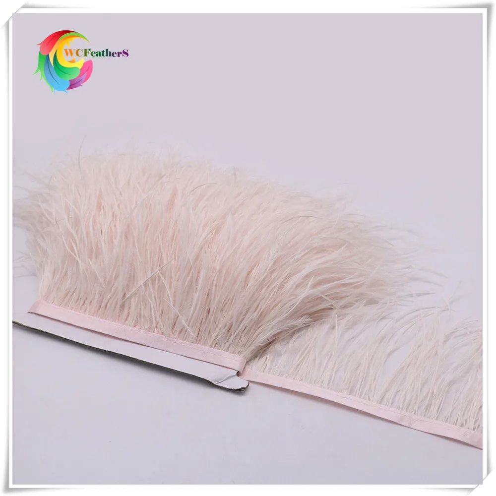 1 skin pink ostrich feather fringe 4