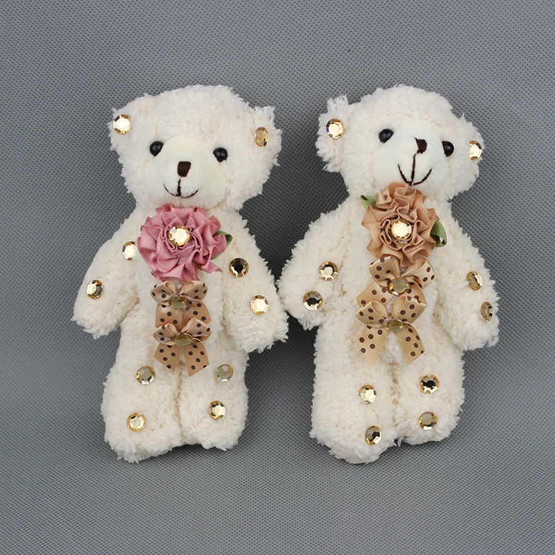 H-13cm teddy bear plush toys Mini Stuffed Jointed Bear,Cartoon Bouquets of toys,wedding gift12pcs/lot
