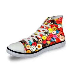 Noisydesigns кроссовки для мальчиков мужские повседневные винтажные Вулканизированная обувь oumo высокие цвета радуги 3D кнопки печати