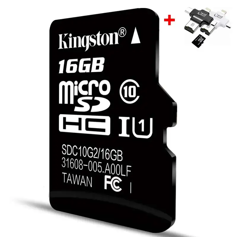Карта памяти Kingston Micro SD карты памяти 16 ГБ Class10 карт SD 32 ГБ SDHC SDXC TF SD Card картао де memoria 16 г c10 для Huawei смартфонов micro sd флешка - Емкость: P3TFC10 16G 4in1Read