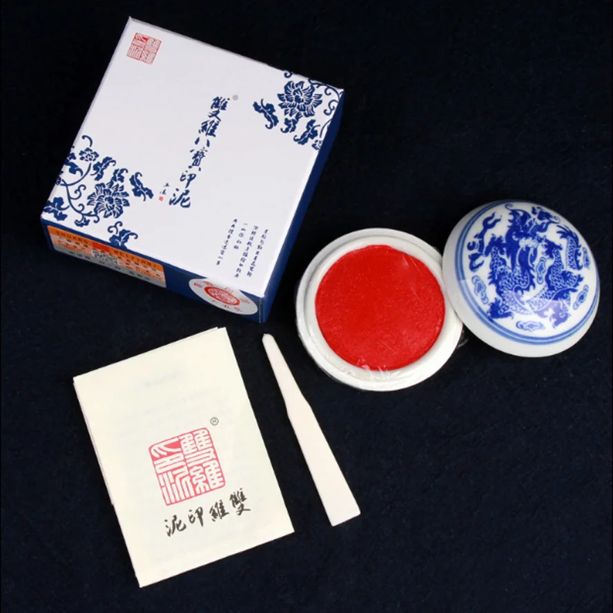 Billig 1 stück Chinesische traditionelle Rote Inkpad rot tinte paste verwendet für dichtungen in malerei kalligraphie Kunst liefert