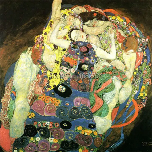 

China Top Supplier Wholesale Price Supply High Quality Abstract Impression Gustav Klimt The Virgins Oil Painting On Canvas