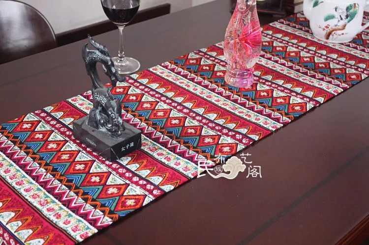 273 богемное красочное плетение напечатанный стол обеденный коврик орнамент 30*180 см Обратный Оптом