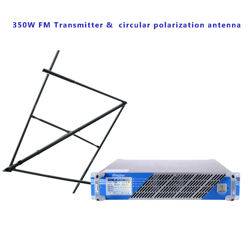 

FMUSER FU-350A 300w 350watts FM Transmitter broadcast radio + CP100 Circular Elliptical Polarized Antenna Kit