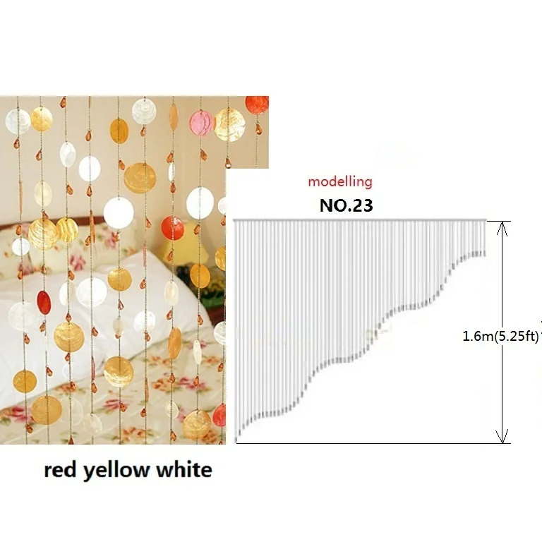№ 23 готовая занавеска 50 шт./лот разноцветная ракушка занавес украшенный камнями дверь занавес экран крыльцо перегородка Рождественское украшение 01 - Цвет: 50 red yellow white