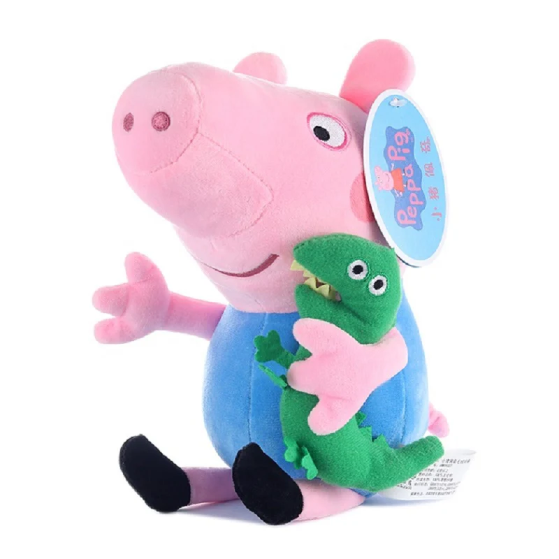 Genuine Peppa Pig 19 Cm Peppa George Plush Toy With Pet Teddy Bear Dinosaur Boy Girl