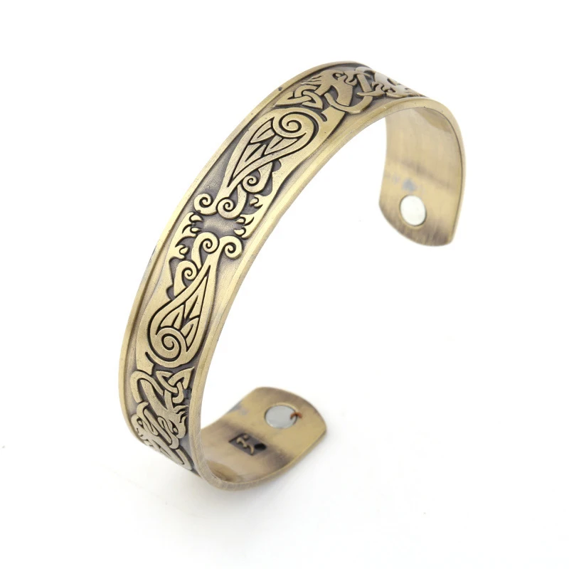 Скандинавский Викинг, ретро серебряный браслет, европейский и американский Феникс, большой бренд, мужской и женский браслет на запястье - Окраска металла: Ancient bronze