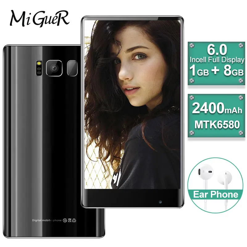 Attlia S8 MIX 6," дюймовый 16:9 полный экран 1 Гб+ 8 Гб Android 6,0 MTK6580 четырехъядерный 2400 мАч 8.0MP WCDMA двухкарточный смартфон
