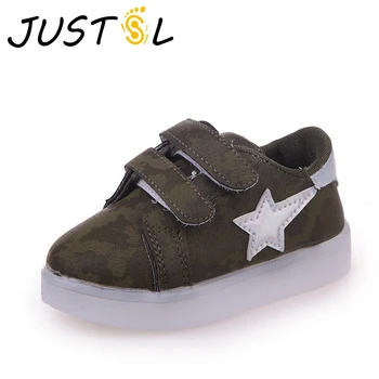 

2018 Spring boys girls sport shoes kids LED non-slip fashion sneakers children's casual flat with shoes size 21-30