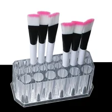 16 Slots Acrylic Makeup Brush Holder Clear Cosmetic Brush Storage Shelf Brush Stand Display Make Up Brush Storage Rack