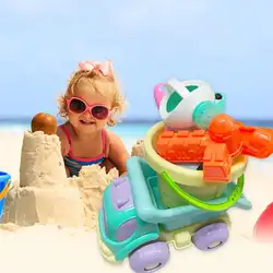 Портативный водный пляжный игровой набор игрушек для детей Ведёрко для морского побережья Лопата набор автомобиля яркий цвет легко