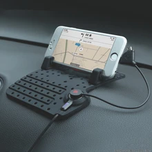 Magnetic Charging Cradle Dock Stand Anti- slip Silicone Pad Car Phone Holder For iPhone Android 2 in 1 Charging Cable for iPhone