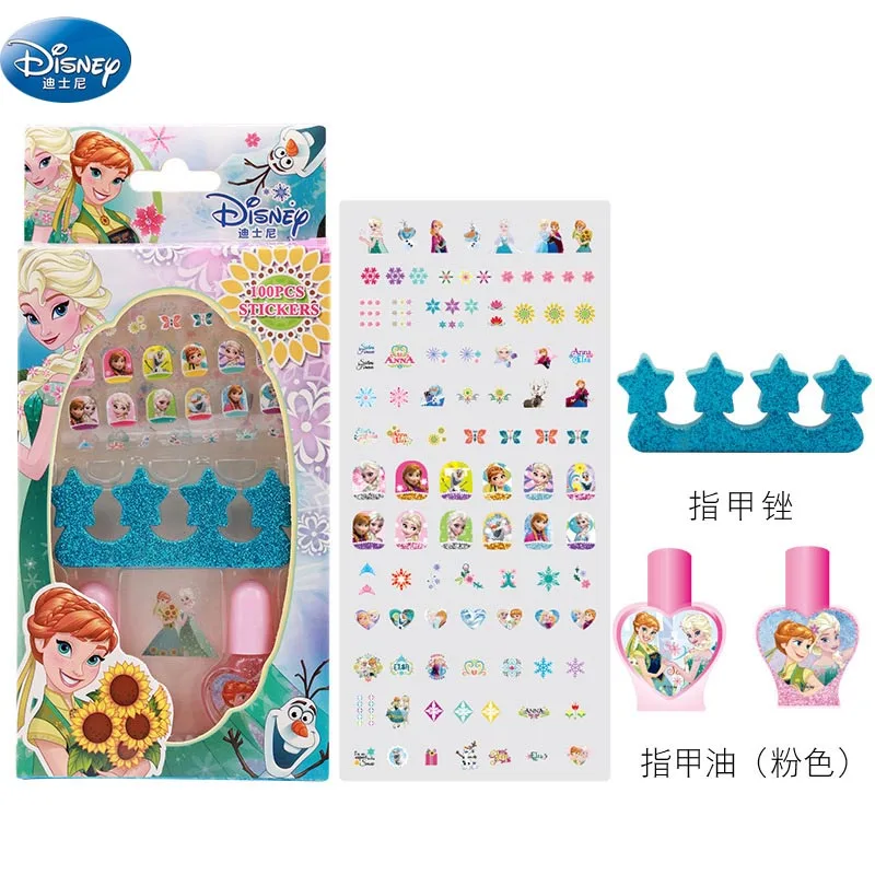 Frozen girls Nail polish sticker set elsa and Anna washable Makeup Toy Disney Princess Sofia girl gift Frozen girls Nail polish sticker set elsa and Anna washable Makeup Toy Disney Princess Sofia girl gift