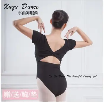 

Hot selling 5 colors black red blue pink short Sleeve sexy M-XXL Dancewear Ballet Leotard women dance clothes ballet fashion