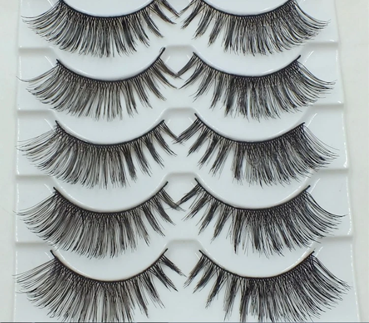 High Quality False EyeLashes 1 Box 5 Pairs Thick Black False Eyelashes