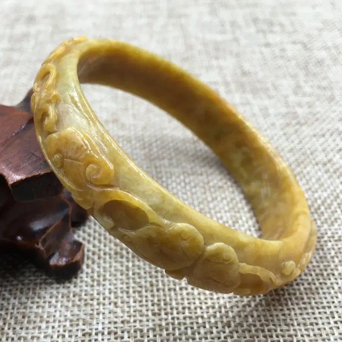

A-218 Beautiful China Hand-carved Orange Jadeite Jade Gems Bracelet Bangle 61mm
