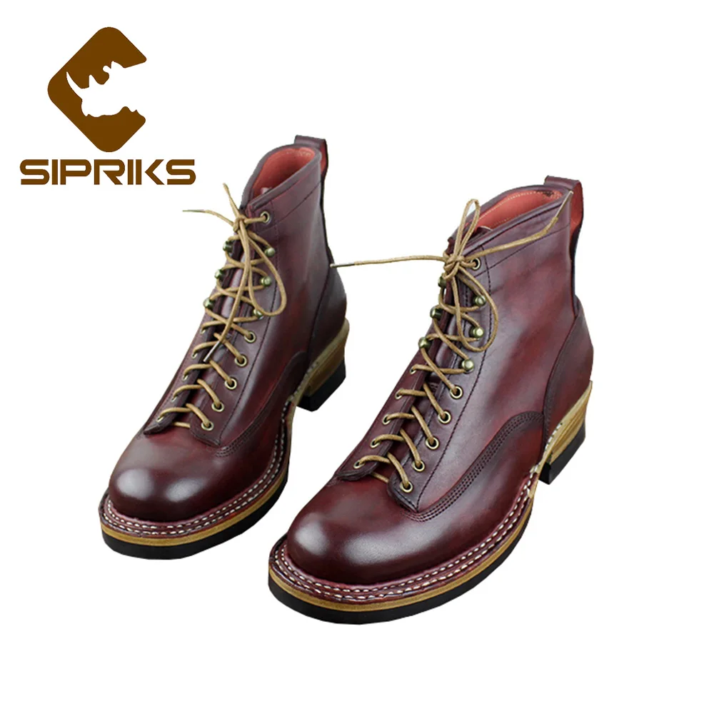 Sipriks Noorse Enkel Cowboy Laarzen Italiaanse Custom Goodyear Welted  Laarzen Voor Mannen Lederen Zool Met Dikke Rubberen Ronde Neus  Schoenen|Eenvoudige Laarzen| - AliExpress