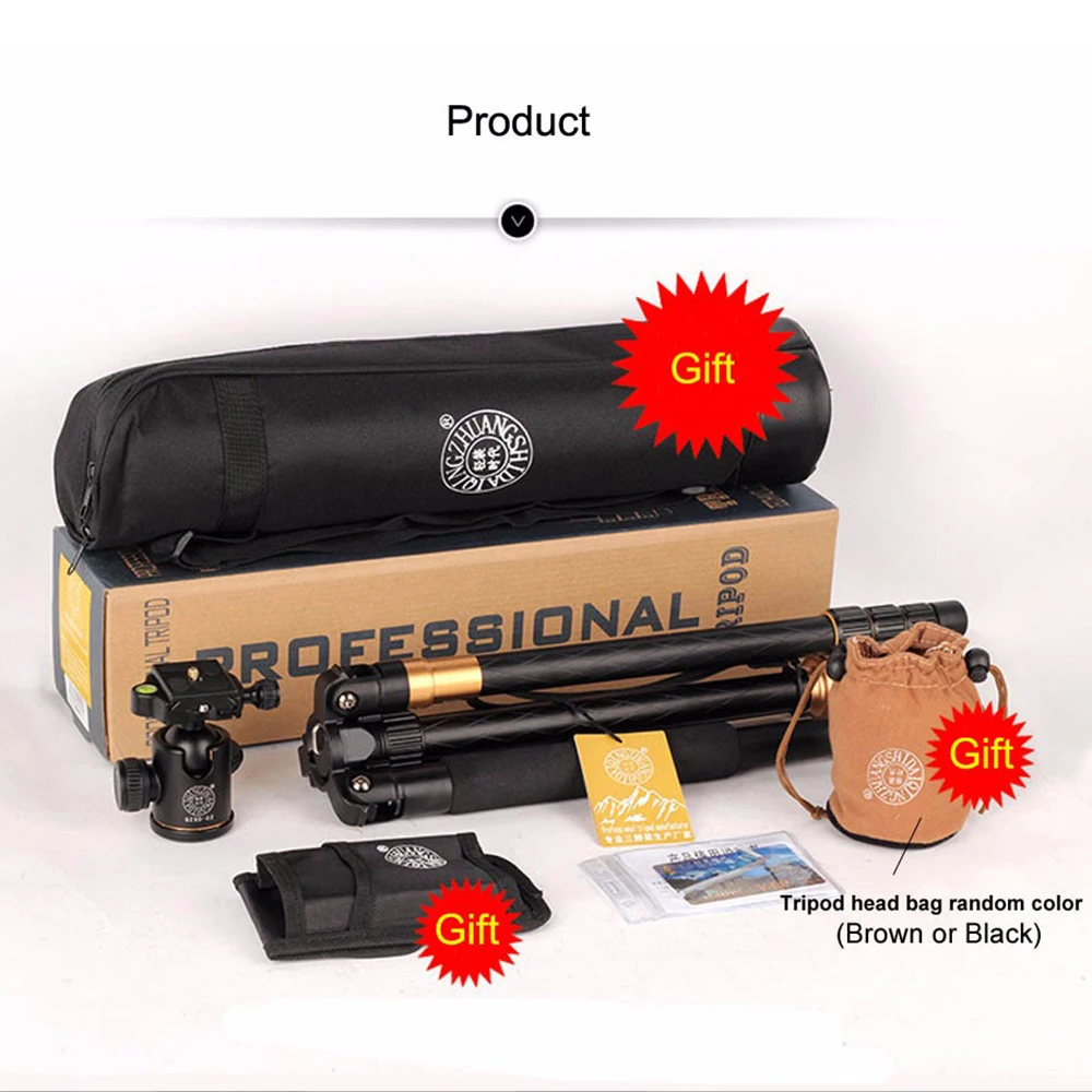  QZSD Beike Q999 Magnesium Aluminium Alloy Tripod Professional Photographic Portable Stand Kit Monop