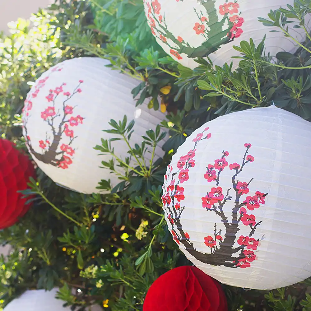 Detail Feedback Questions About 16inch 40cm Chinese Anese Round 16inch 40cm Chinese Anese Round White Paper Lanterns Flower For Wedding Party Home Garden Decoration