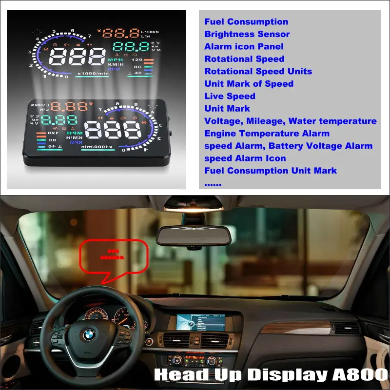 Автомобильный HUD Дисплей для BMW X3/E83 X5/E53/E70 X6/E71 безопасный проектор вождения экрана