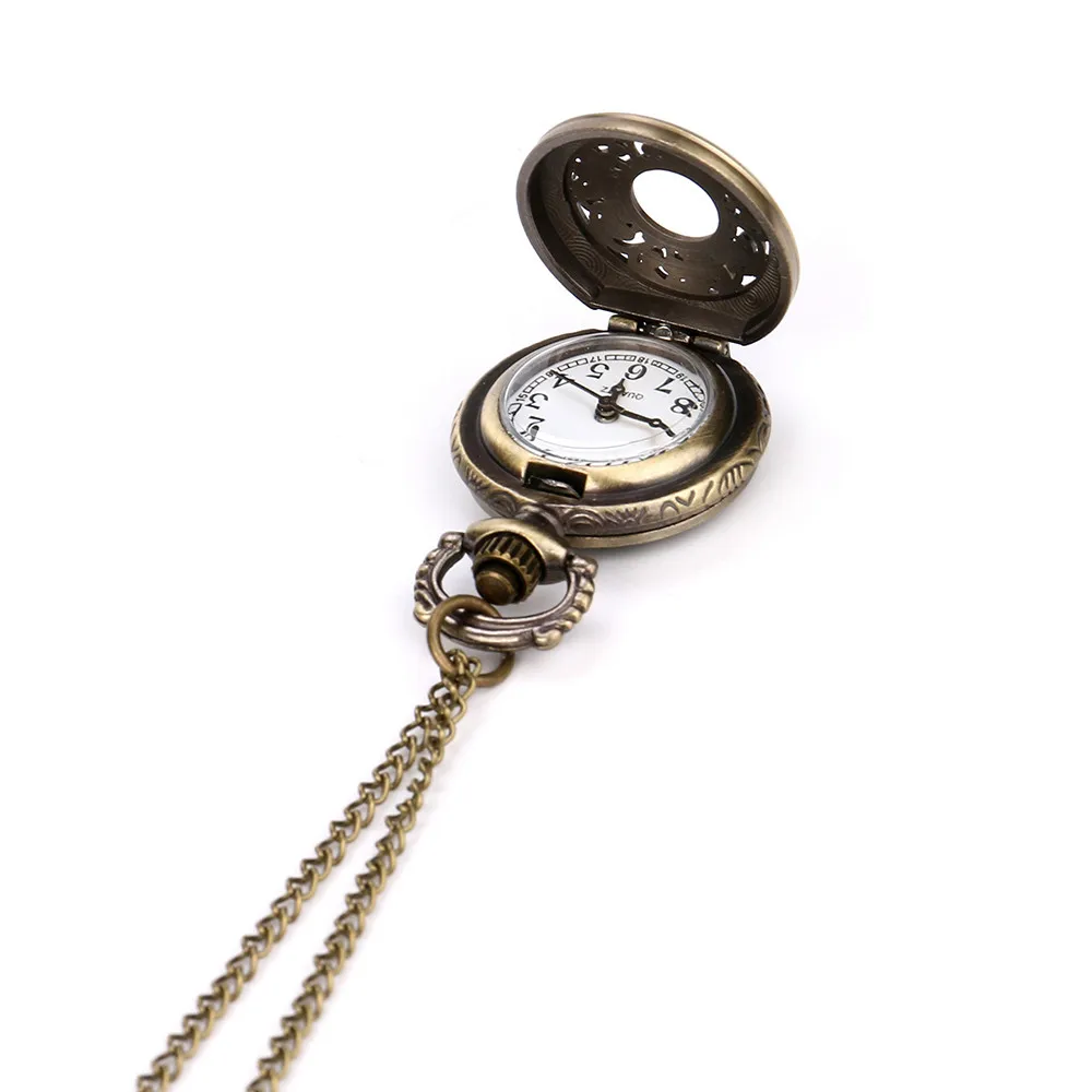 Винтажные стимпанк Ретро бронзовые оригинальные карманные часы кварцевые подарок, ожерелье с подвеской reloj warcraft Новинка горячая распродажа