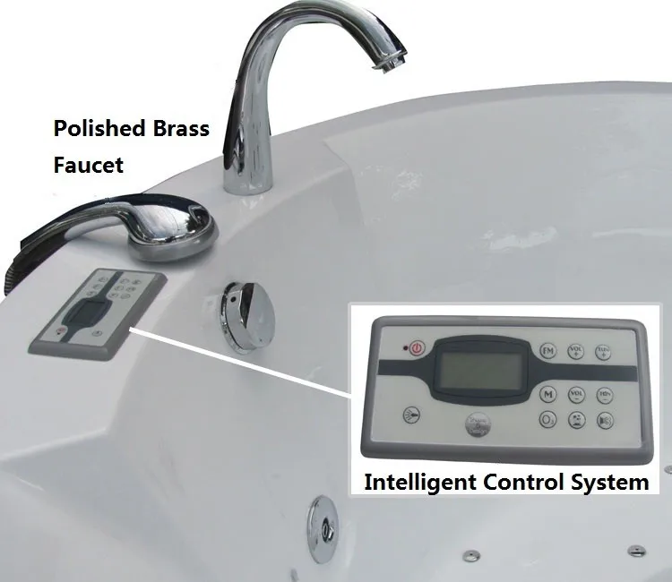1.83 Meter Round Shape Top Quality Acrylic Professional Manufacturer Whirlpool Massage Bathtub monalisa bath tub 2 person M-2057