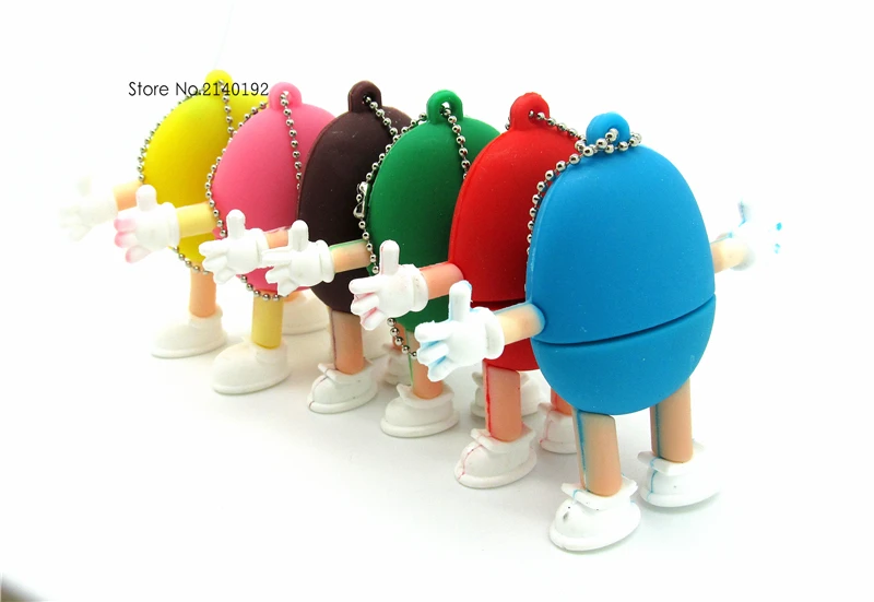 Cartoon M&M's Chocolate M Bean usb flash drive disk memory stick pendrive  Pen drive personalizado mini