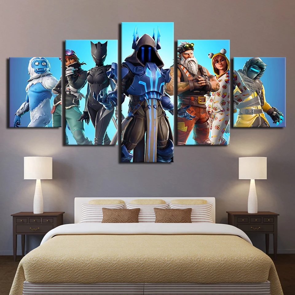 Home-Decoration-Canvas-Prints-Game-Figures-Painting-5-Pieces-Cartoon-Pop-Pictures-Modular-Living-Room-Wall (2)
