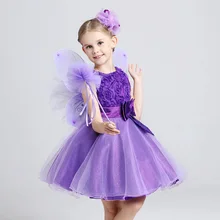 2016 New Style Children clothes girls beautiful Lace Dress Quality Baby Girls Dress Teenager Kids Dress Rose Design For age 2-10