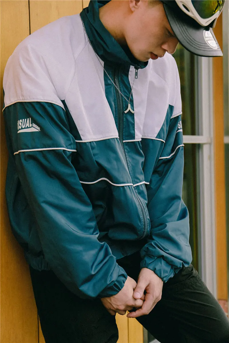 Vintage Color Block Patchwork Track Jackets 1