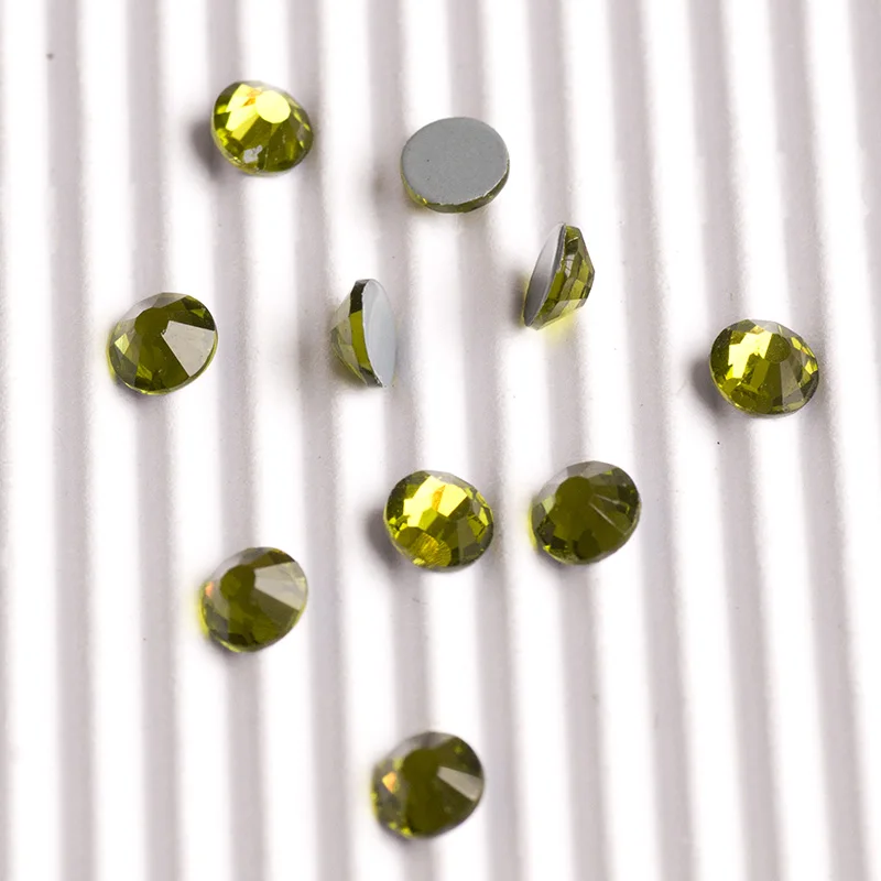 YANRUO 2058HF SS20 Olivine 1440 шт с плоской задней частью Стразы исправленное железо на стразы горячей фиксации Кристалл Камень для одежды