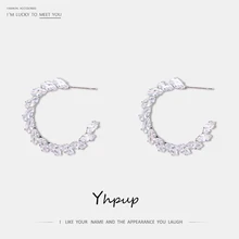 Yhpup Модная медная AAA серьги с цирконием кубической огранки бренд темперамент Изящные серьги для женщин вечерние ювелирные изделия подарок покрытием 16 K