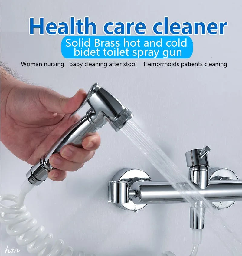Bidet Faucet Set Armatur Mixer Tap,Portable Wall Mounted High Pressure Toilet Bidet Spray Nozzle Spray Gun Shower Head Faucet (1)