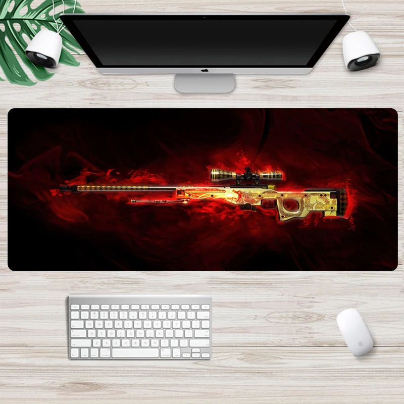 Большой игровой коврик для мыши 70x30 см CS GO, игровой коврик для мыши, противоскользящий фиксирующий край, коврик для клавиатуры, компьютерный коврик