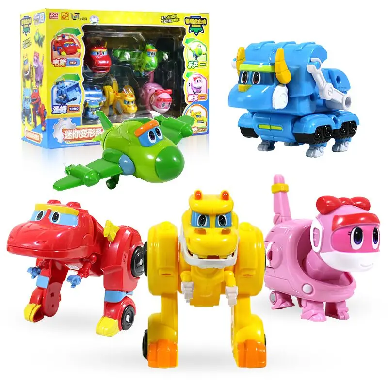 Мини деформация Набор фигурок Gogo Dino экшн фигурки REX машина трансформер самолет