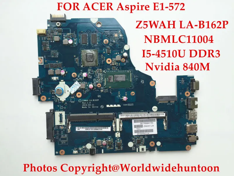 Материнская плата для ноутбуков ACER Aspire Высококачественная материнская Z5WAH NBMLC11004