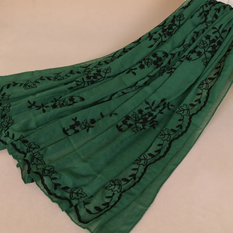 Женский простой вышитый шарф из вискозы с цветочным принтом, брендовые шали и палантины с принтом, Женские палантины из пашмины, мусульманский хиджаб, Foulards Sjaal - Цвет: 7