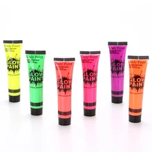 6 цветов светящаяся краска краски для лица и тела Нетоксично макияж краска набор с кистью