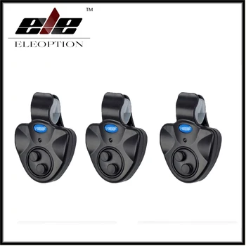 

3x Eleoption Electronic LED Light Fishing Bite Sound Alarm Alert Bell Clip On Fishing Rod Black