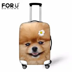 FORUDESIGNS/милые животные Pomeranians багажный Защитный Чехол Эластичный дождевик для 18-30 дюймов чемодан чехол дорожные аксессуары